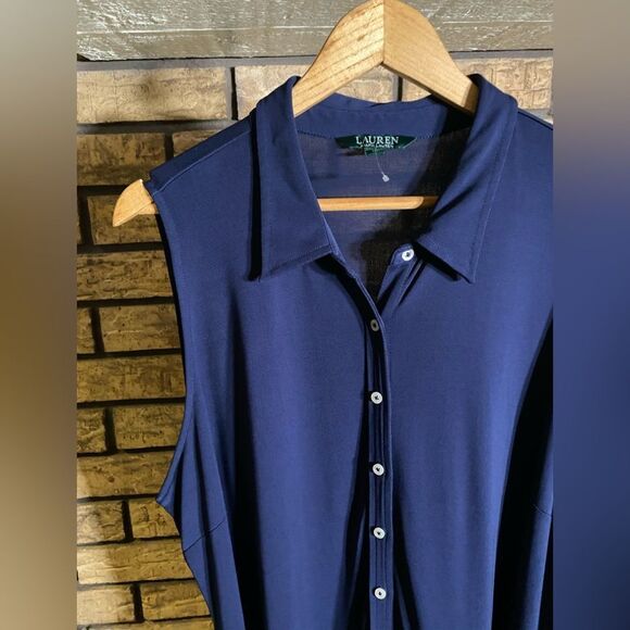 Ralph Lauren 3x navy‎ blue jumpsuit with belt - Picture 5 of 7